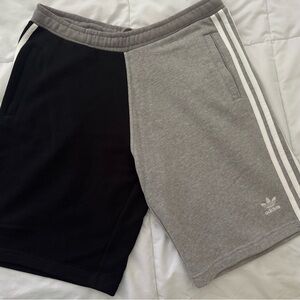 Adidas Black and Gray Athletic Shorts with Elastic Waistband
